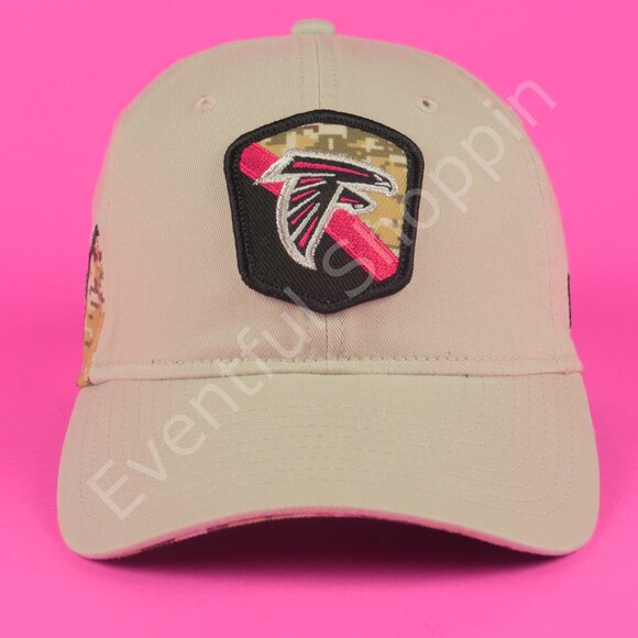 Atlanta Falcons Hat Mens Adjustable Tan Salute To Service New Era Cotton - Picture 2 of 8